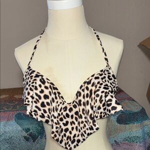 Pink Victoria secrets Leopard Print Halter Top bathing suit